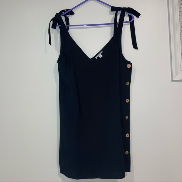 Topshop Tilda Button Side Mini Dress with Shoulder Bows 8 - Picture 4 of 4